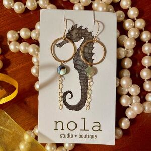 New Nola 14k Gold Filled & Abalone Drop Earrings